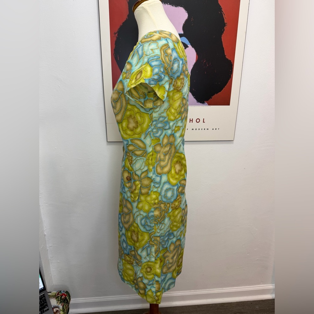 60’s Smocked Sheath Dress - Picture 4 of 12